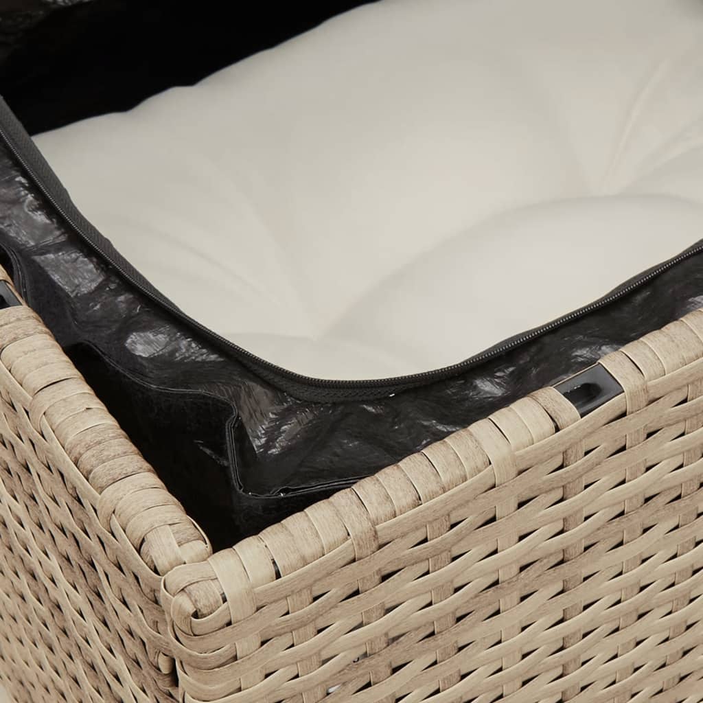 sofasæt til haven 7 dele med hynder polyrattan beige