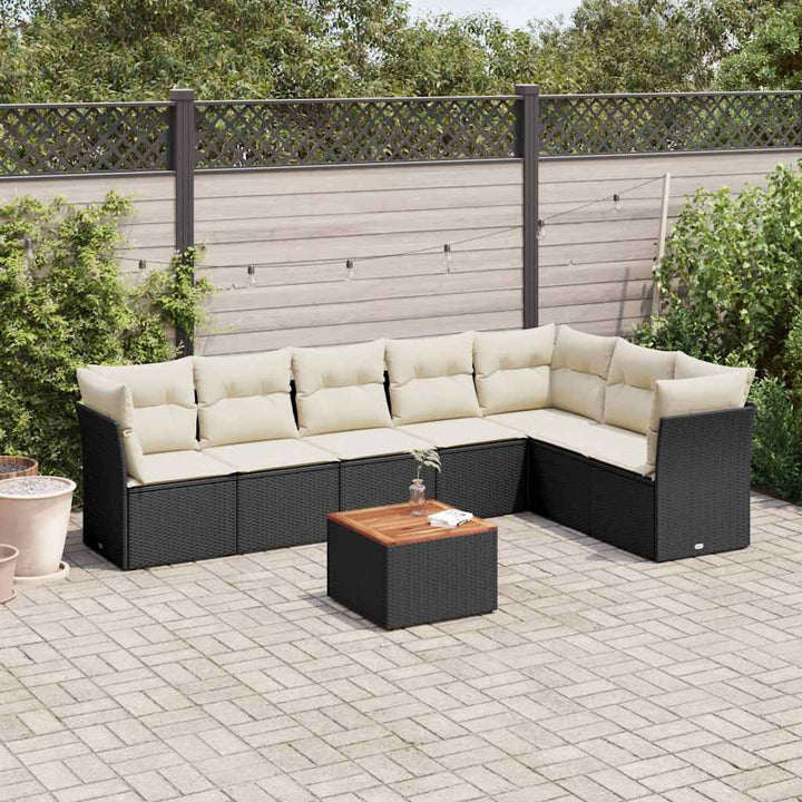 sofasæt til haven 8 dele med hynder polyrattan sort