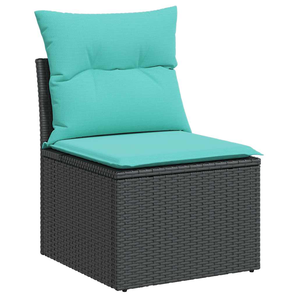 sofasæt til haven 9 dele med hynder polyrattan sort