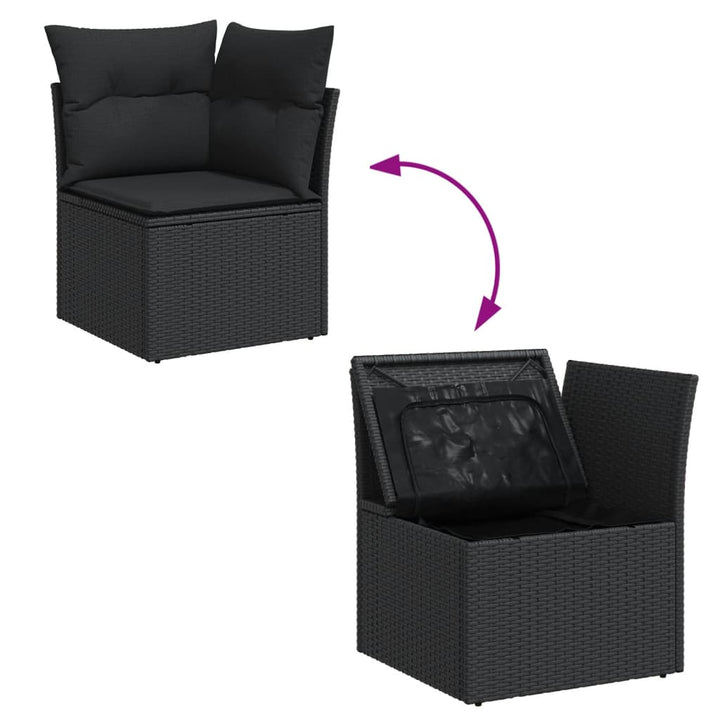 sofasæt til haven 12 dele med hynder polyrattan sort