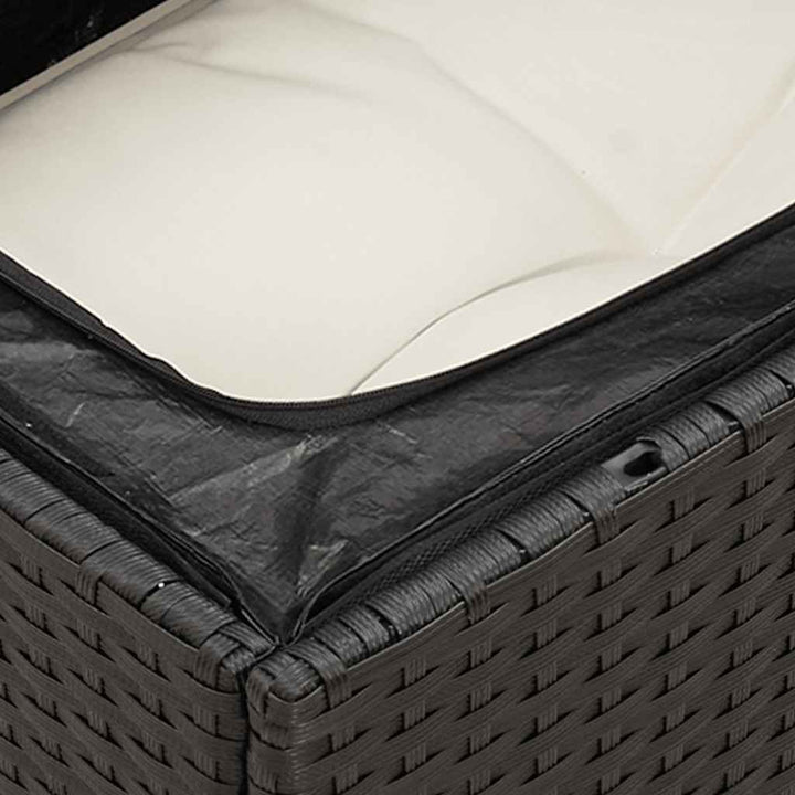 sofasæt til haven 9 dele med hynder polyrattan sort