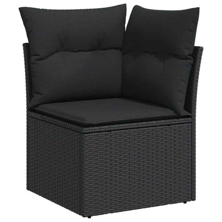 sofasæt til haven 7 dele med hynder polyrattan sort