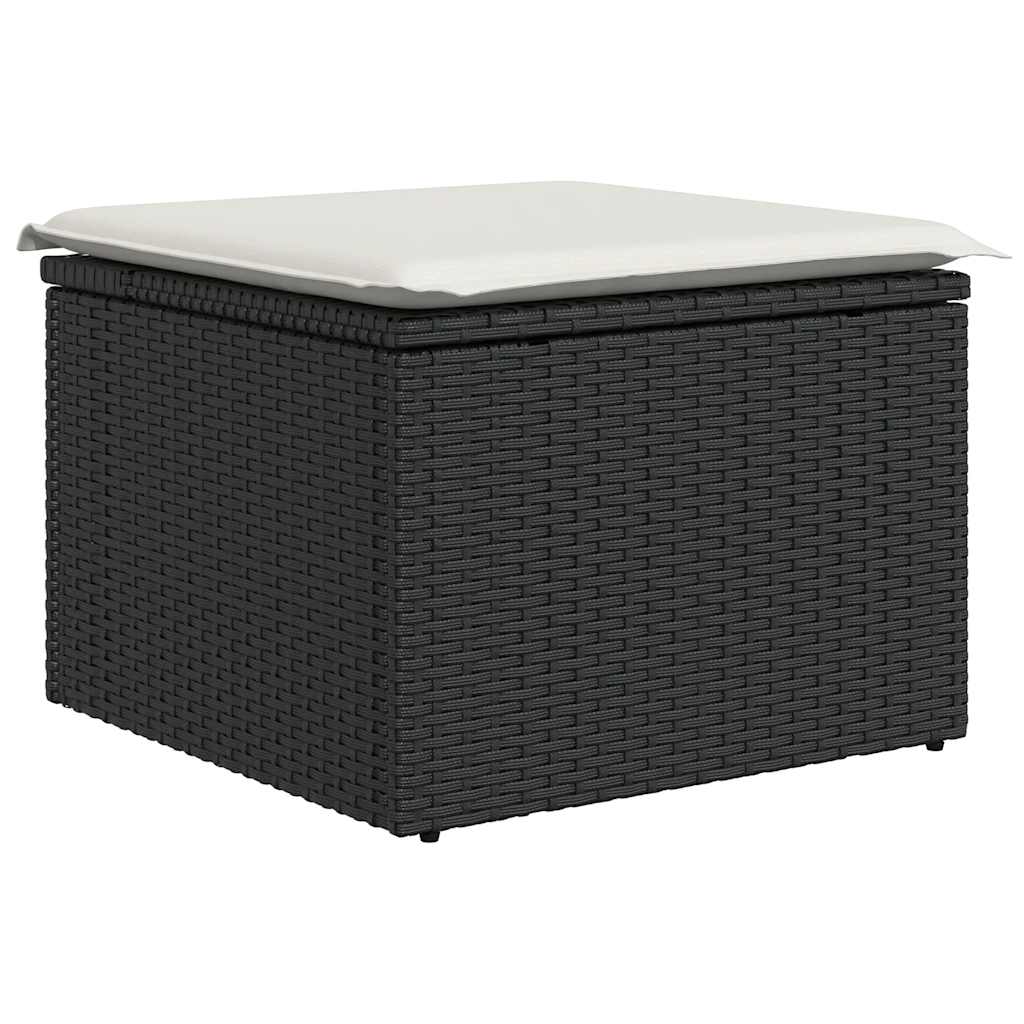 sofasæt til haven 7 dele med hynder polyrattan sort