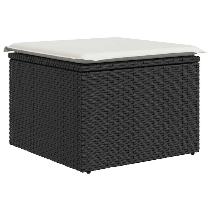 sofasæt til haven 7 dele med hynder polyrattan sort