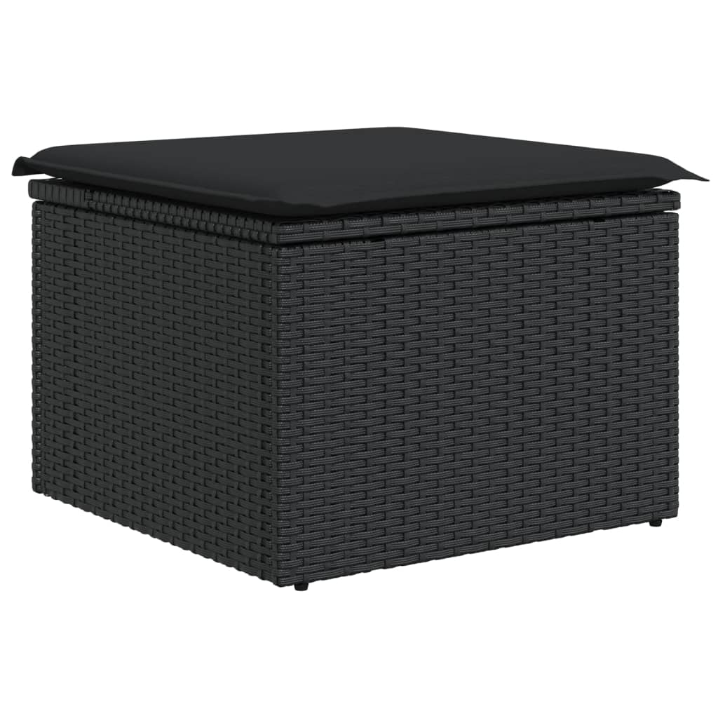 sofasæt til haven 8 dele med hynder polyrattan sort