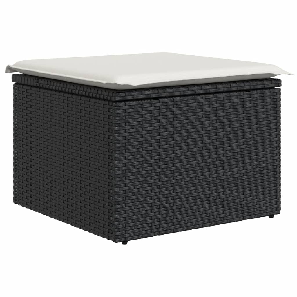 sofasæt til haven 8 dele med hynder polyrattan sort
