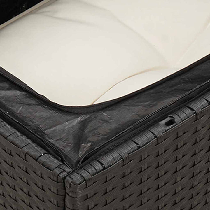 sofasæt til haven 10 dele med hynder polyrattan sort