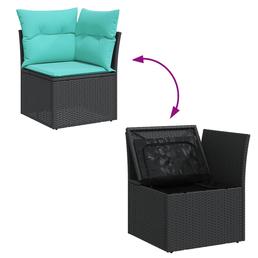sofasæt til haven 13 dele med hynder polyrattan sort