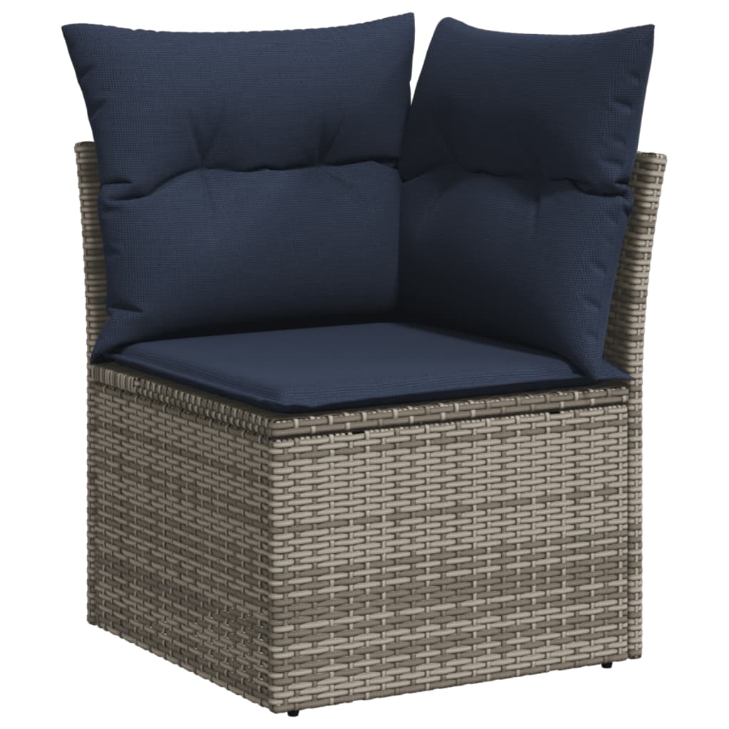 sofasæt til haven 13 dele med hynder polyrattan grå