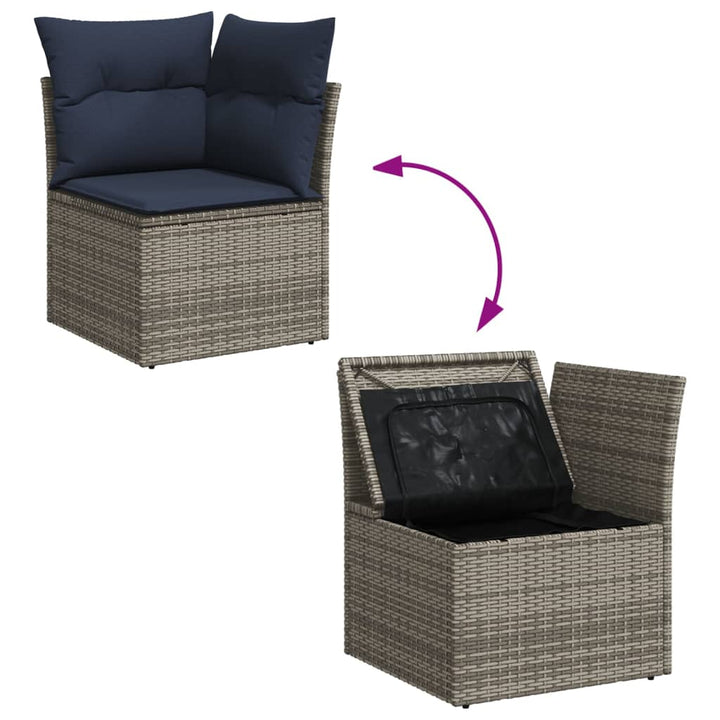 sofasæt til haven 13 dele med hynder polyrattan grå
