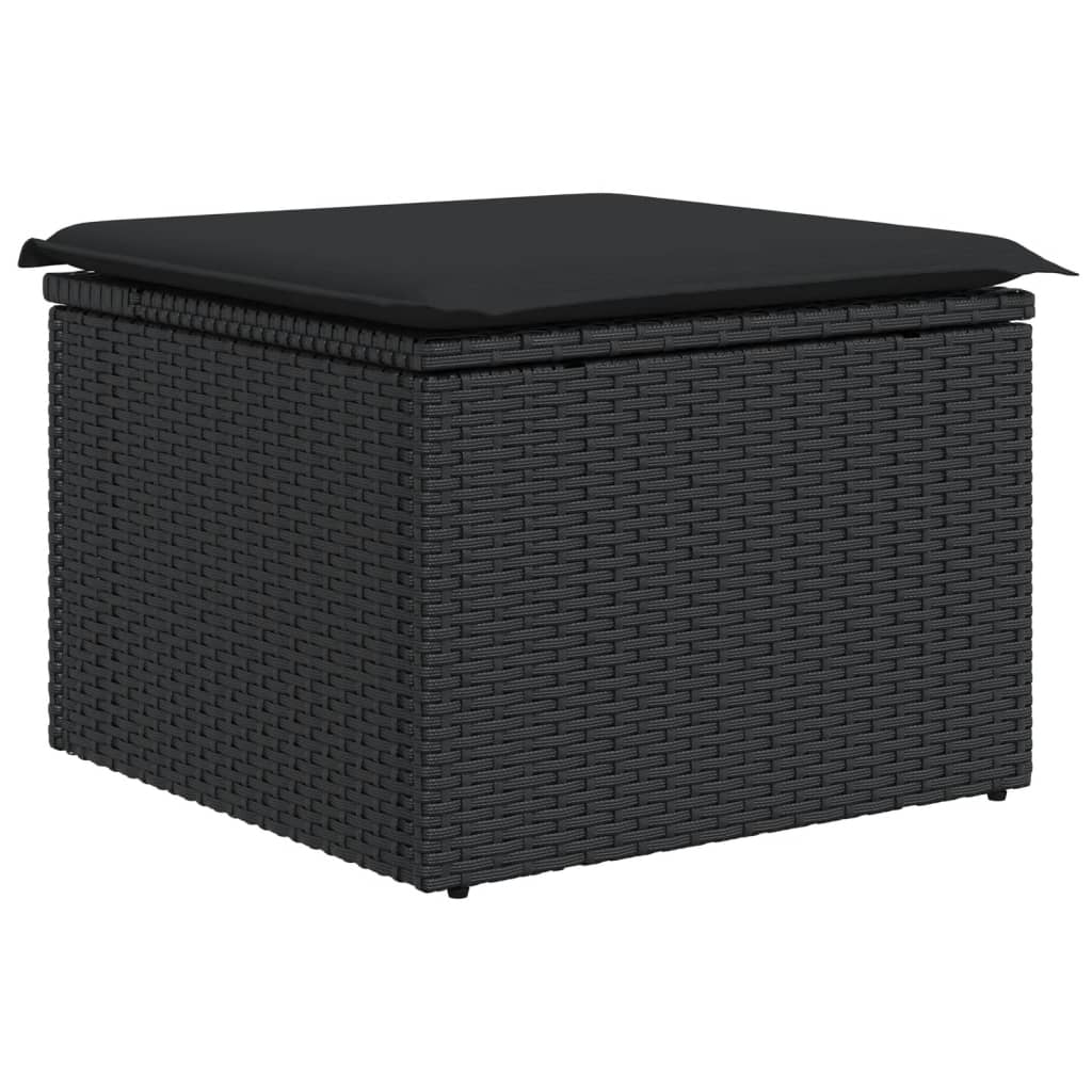 sofasæt til haven 10 dele med hynder polyrattan sort
