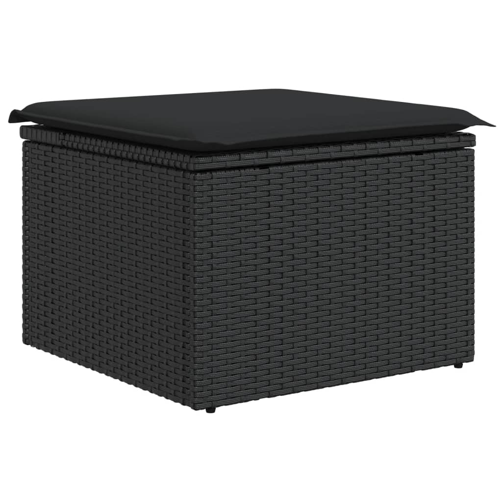 sofasæt til haven 11 dele med hynder polyrattan sort