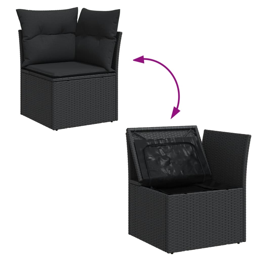 sofasæt til haven 12 dele med hynder polyrattan sort