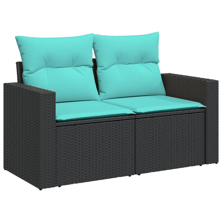 sofasæt til haven 5 dele med hynder polyrattan sort