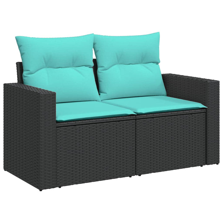 sofasæt til haven 6 dele med hynder polyrattan sort