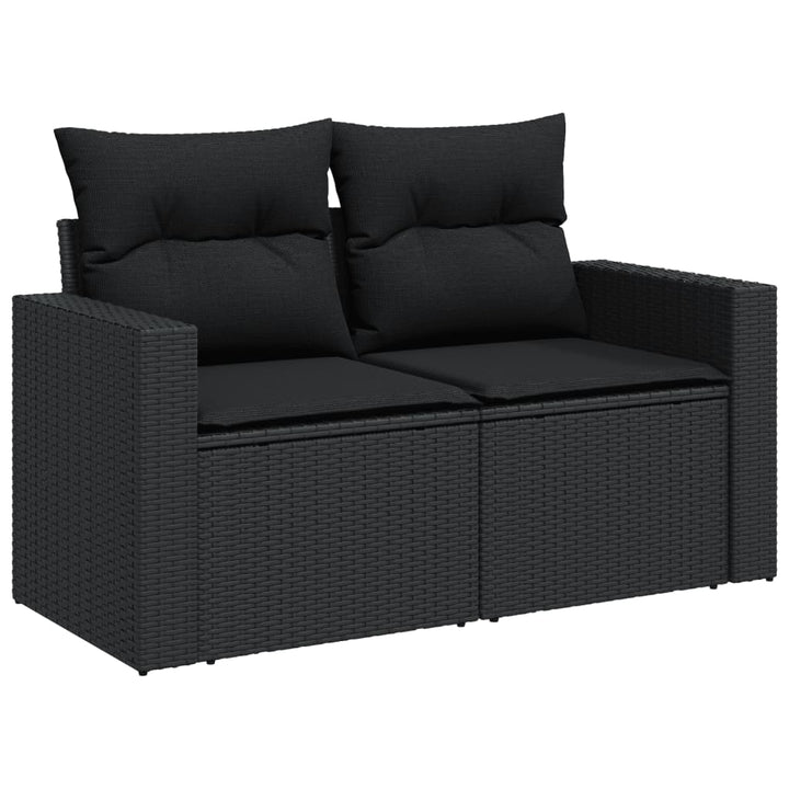 sofasæt til haven 7 dele med hynder polyrattan sort