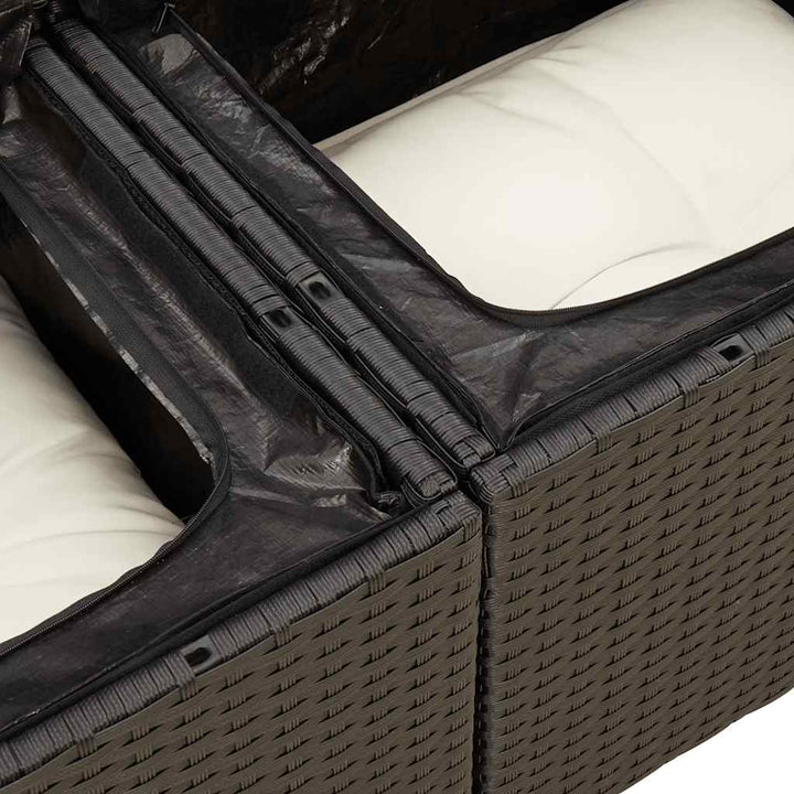 sofasæt til haven 8 dele med hynder polyrattan sort