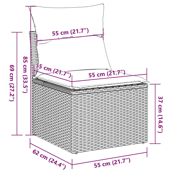 sofasæt til haven 8 dele med hynder polyrattan sort