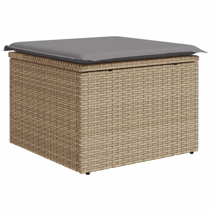 havesofasæt 6 dele med hynder polyrattan beige