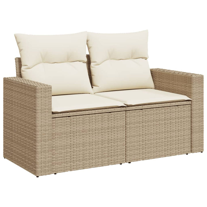 sofasæt til haven 7 dele med hynder polyrattan beige