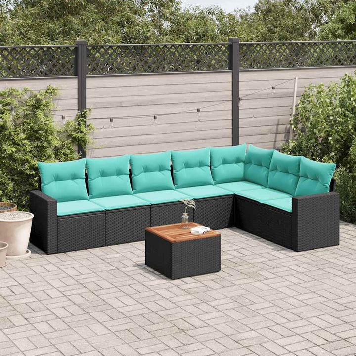 sofasæt til haven 8 dele med hynder polyrattan sort