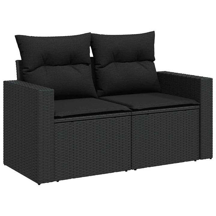 sofasæt til haven 10 dele med hynder polyrattan sort