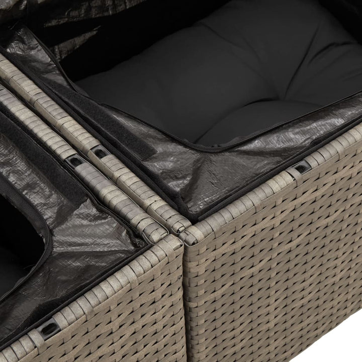 sofasæt til haven 12 dele med hynder polyrattan grå