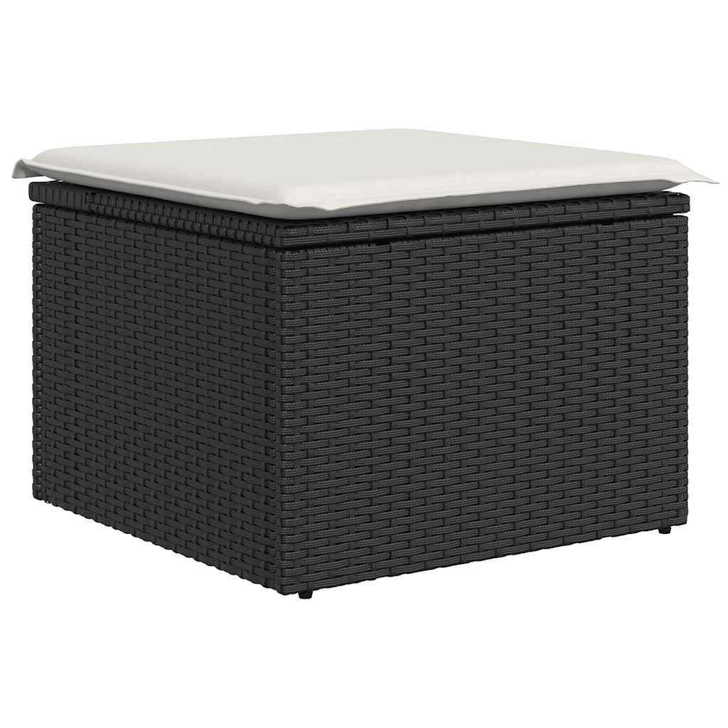 sofasæt til haven 8 dele med hynder polyrattan sort