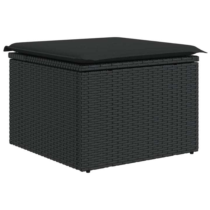 sofasæt til haven 7 dele med hynder polyrattan sort
