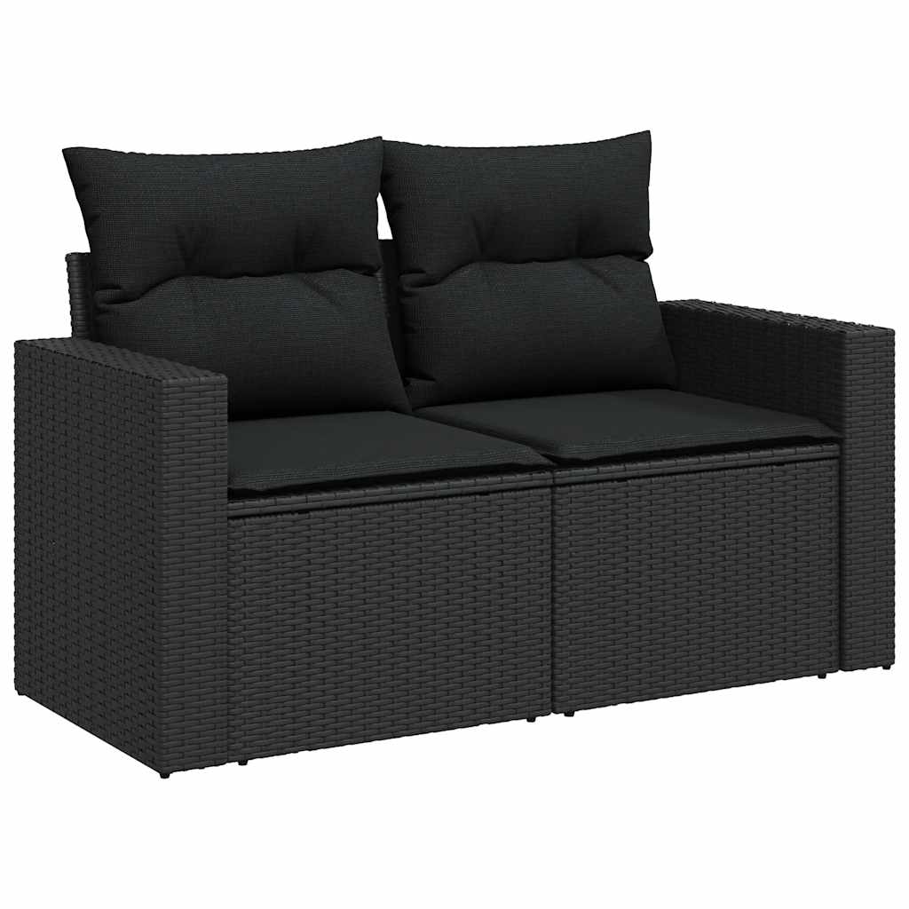 sofasæt til haven 10 dele med hynder polyrattan sort