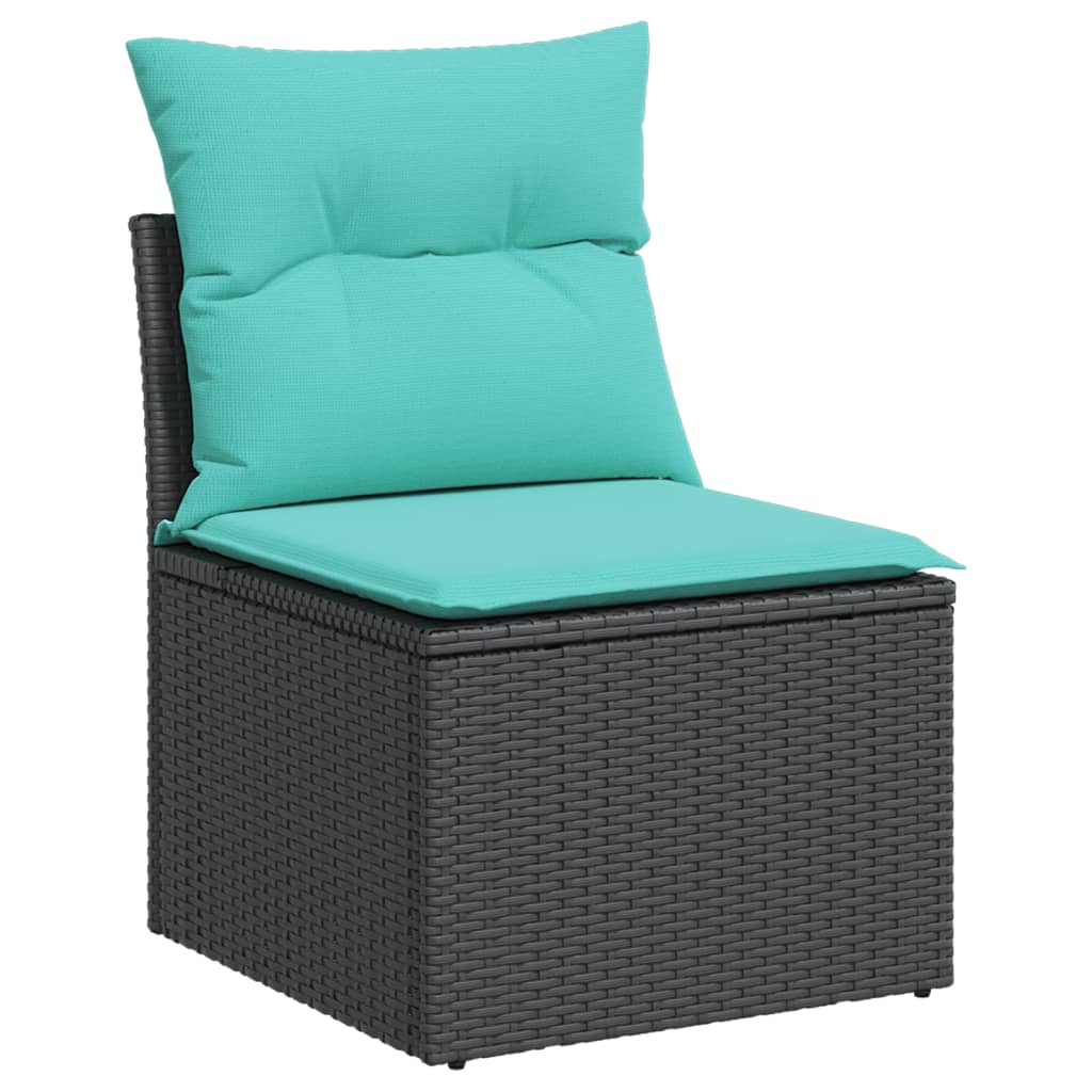 sofasæt til haven 10 dele med hynder polyrattan sort