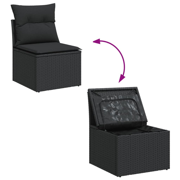 sofasæt til haven 10 dele med hynder polyrattan sort