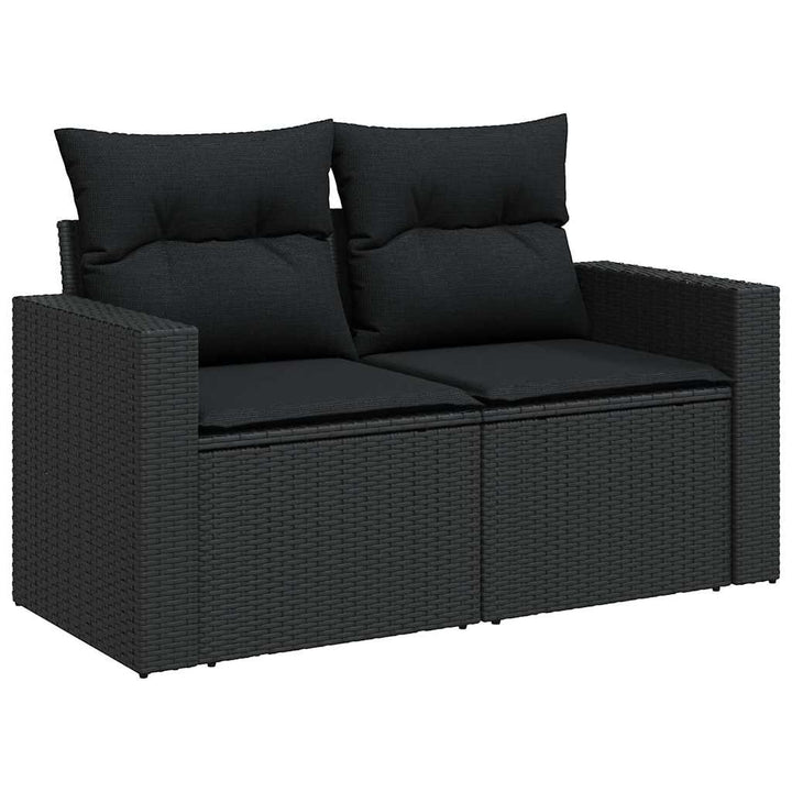sofasæt til haven 10 dele med hynder polyrattan sort