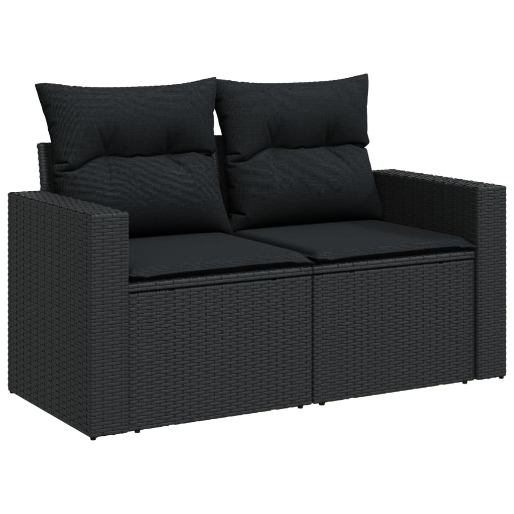 sofasæt til haven 10 dele med hynder polyrattan sort
