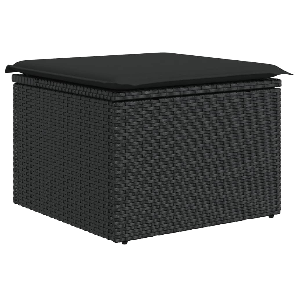 sofasæt til haven 10 dele med hynder polyrattan sort