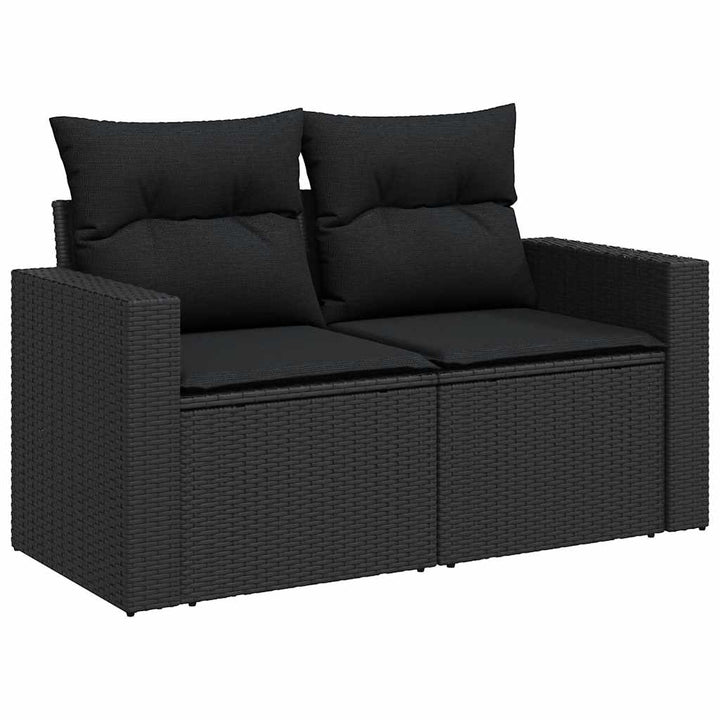 sofasæt til haven 10 dele med hynder polyrattan sort