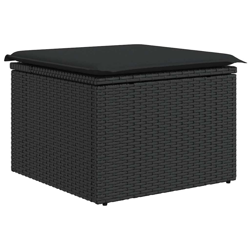sofasæt til haven 11 dele med hynder polyrattan sort