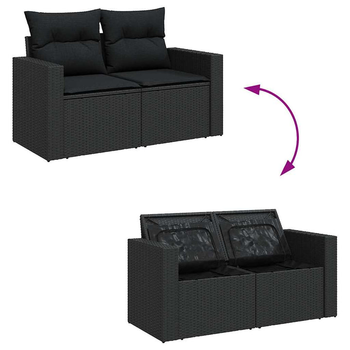sofasæt til haven 12 dele med hynder polyrattan sort
