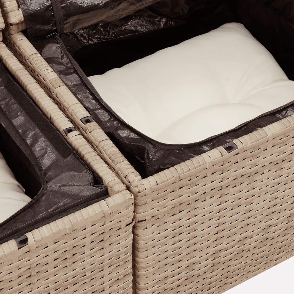 sofasæt til haven 13 dele med hynder polyrattan beige