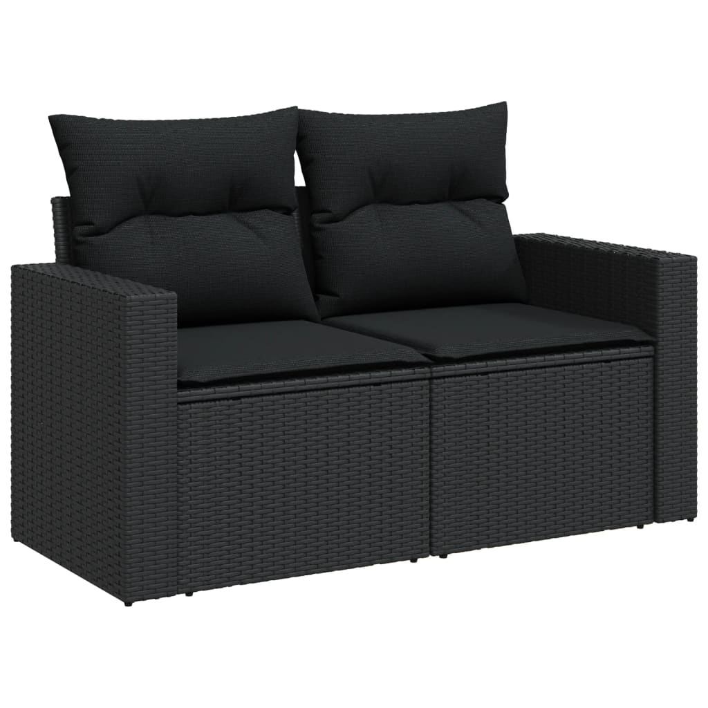 sofasæt til haven 12 dele med hynder polyrattan sort