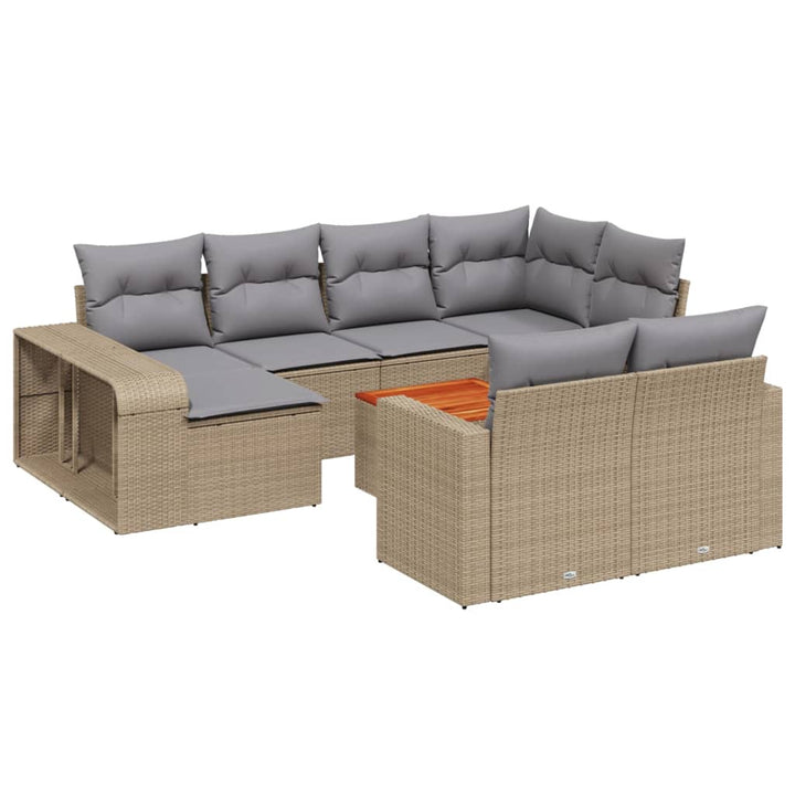 sofasæt til haven 11 dele med hynder polyrattan beige