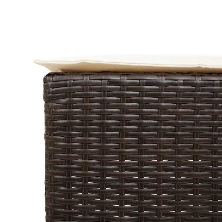 barsæt til haven 5 dele med hynder polyrattan brun