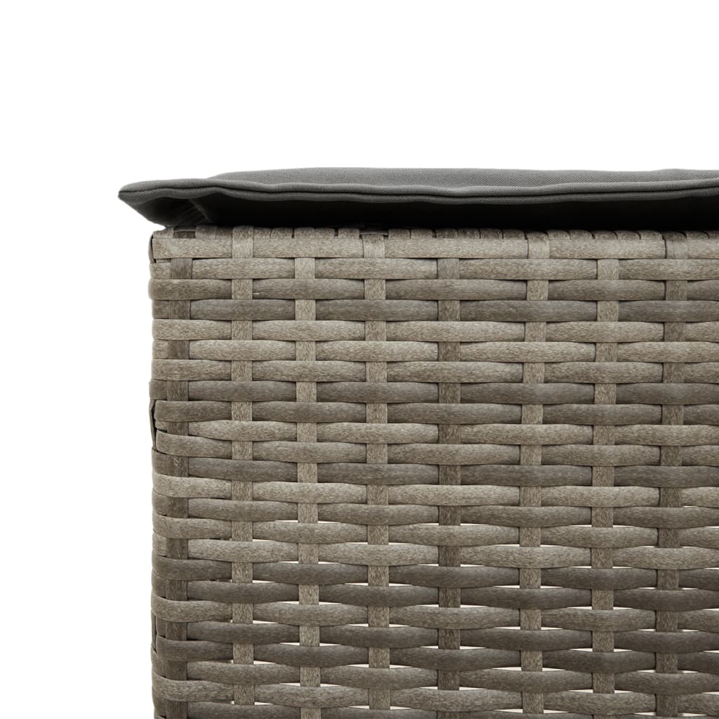 barsæt til haven 9 dele med hynder polyrattan grå