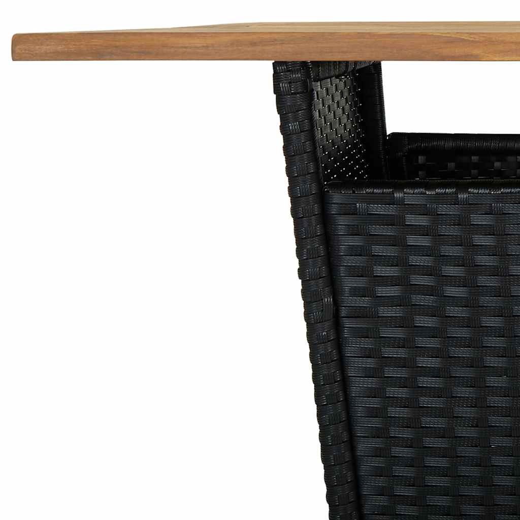 barsæt til haven 5 dele med hynder polyrattan sort