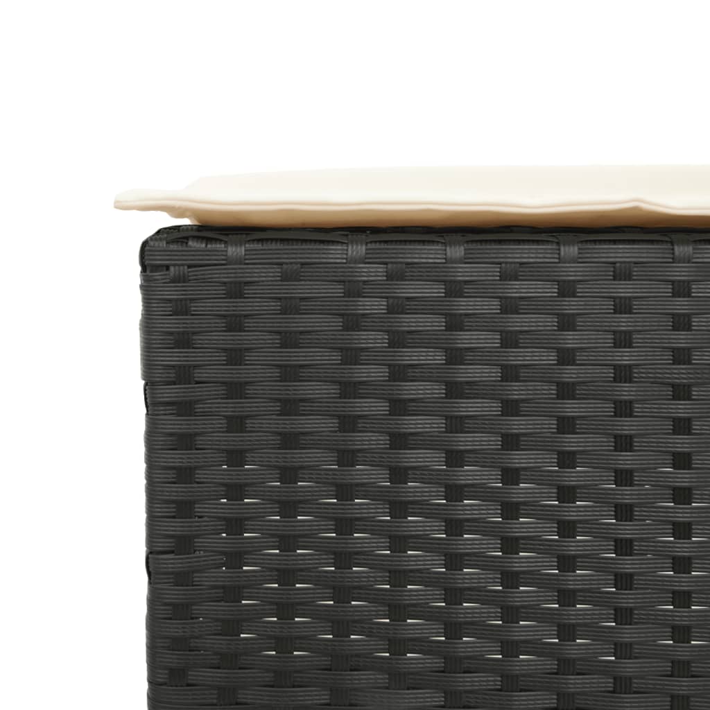 barsæt til haven 7 dele med hynder polyrattan sort