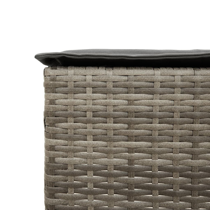 barsæt til haven 9 dele med hynder polyrattan grå