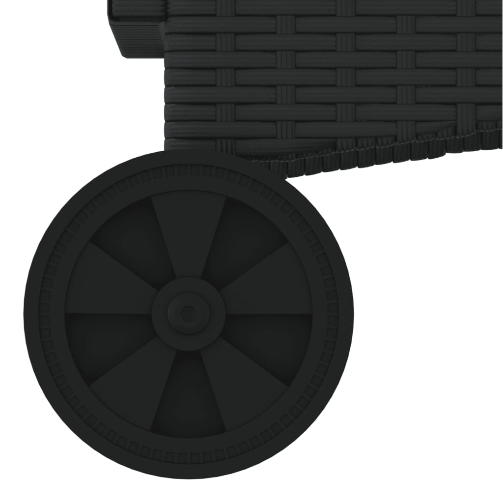 liggestole 2 stk. med hynder polyrattan sort