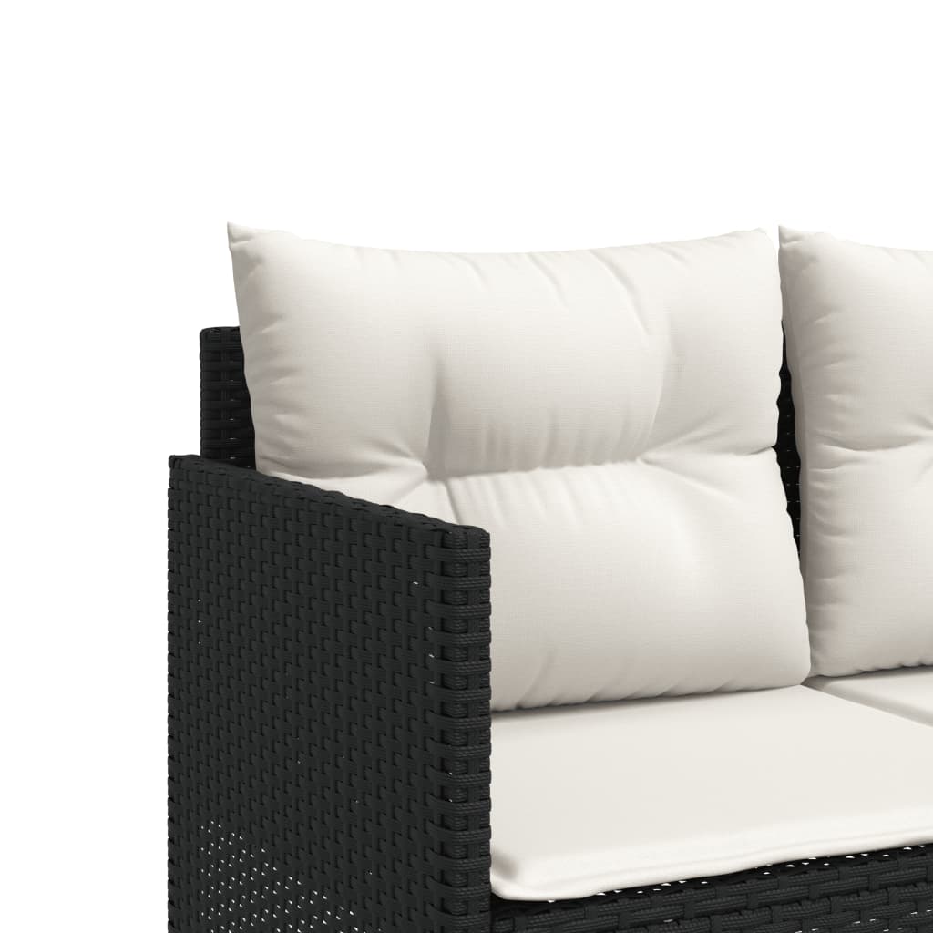 sofasæt til haven 5 dele med hynder polyrattan sort