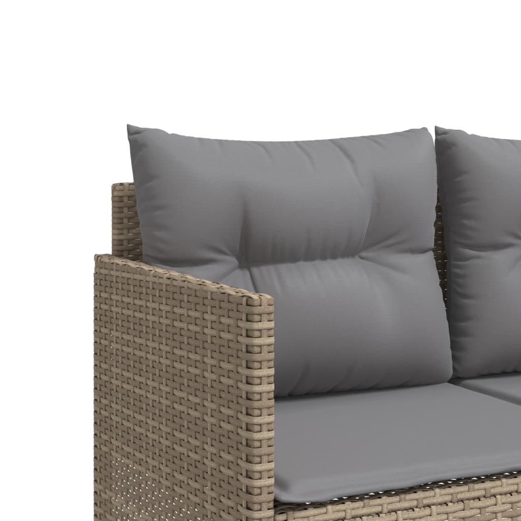 sofasæt til haven 5 dele med hynder polyrattan beige