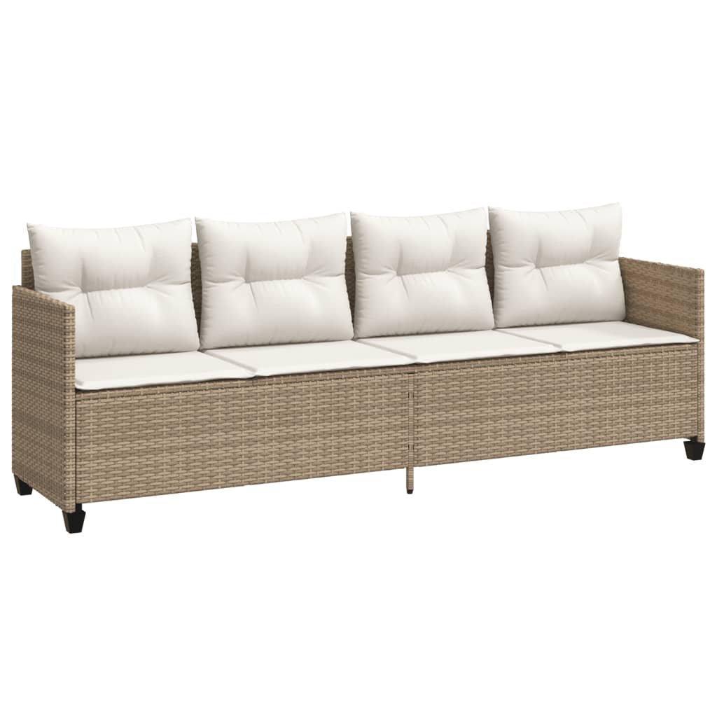 sofasæt til haven 5 dele med hynder polyrattan beige